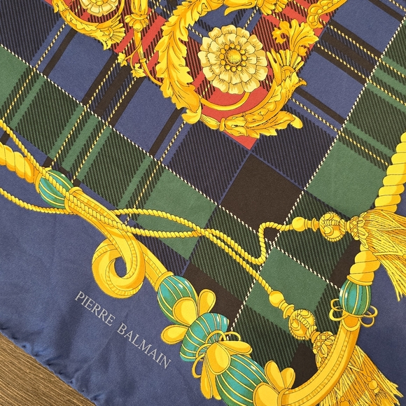 Pierre Balmain Accessories - Pierre Balmain Blue and Yellow Plaid Scarf